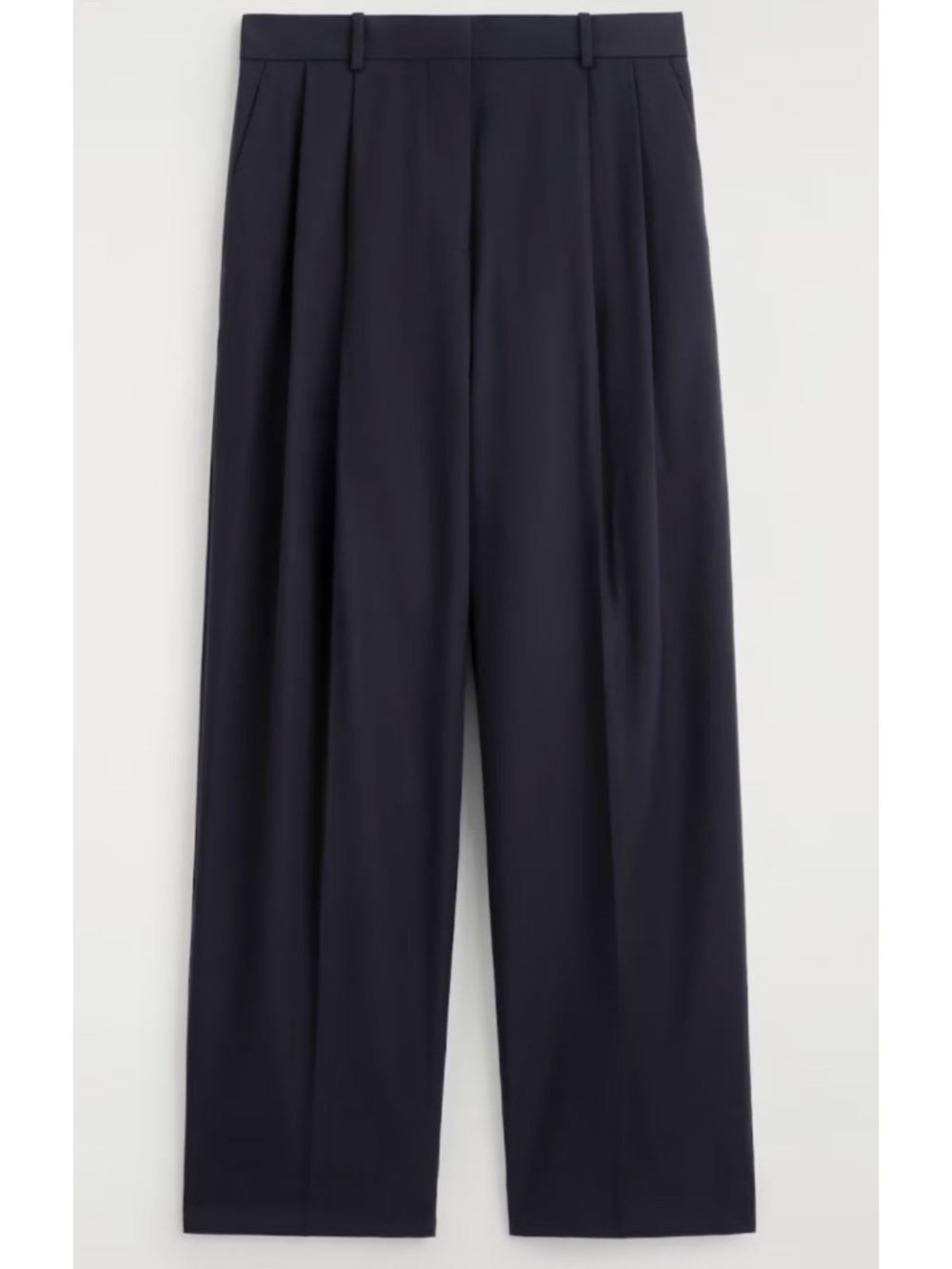 COS | Navy Relaxed Twill Wide-leg Pants | Size 6